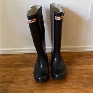 Hunter Original Tall Rain Boots - Black, Size 7